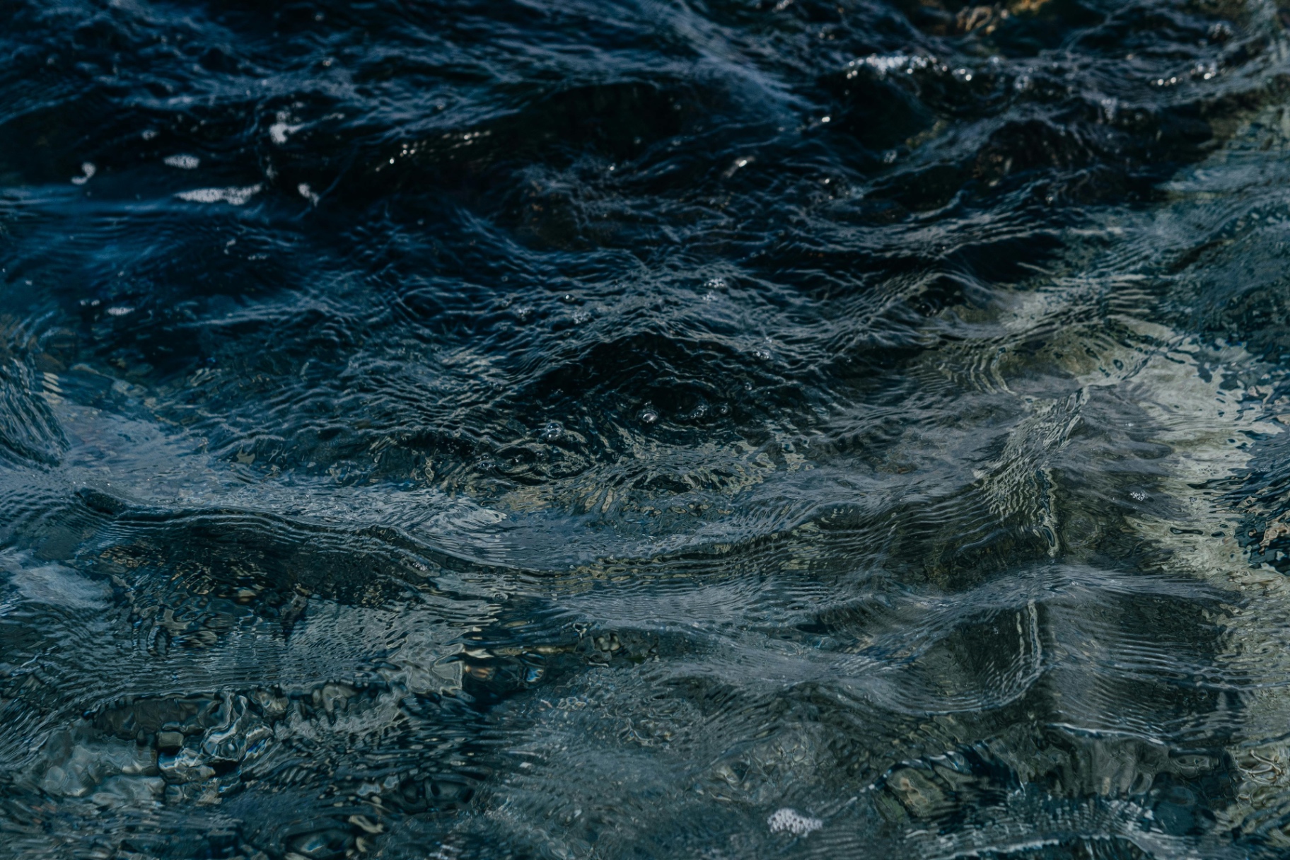 Dark rippling sea water texture